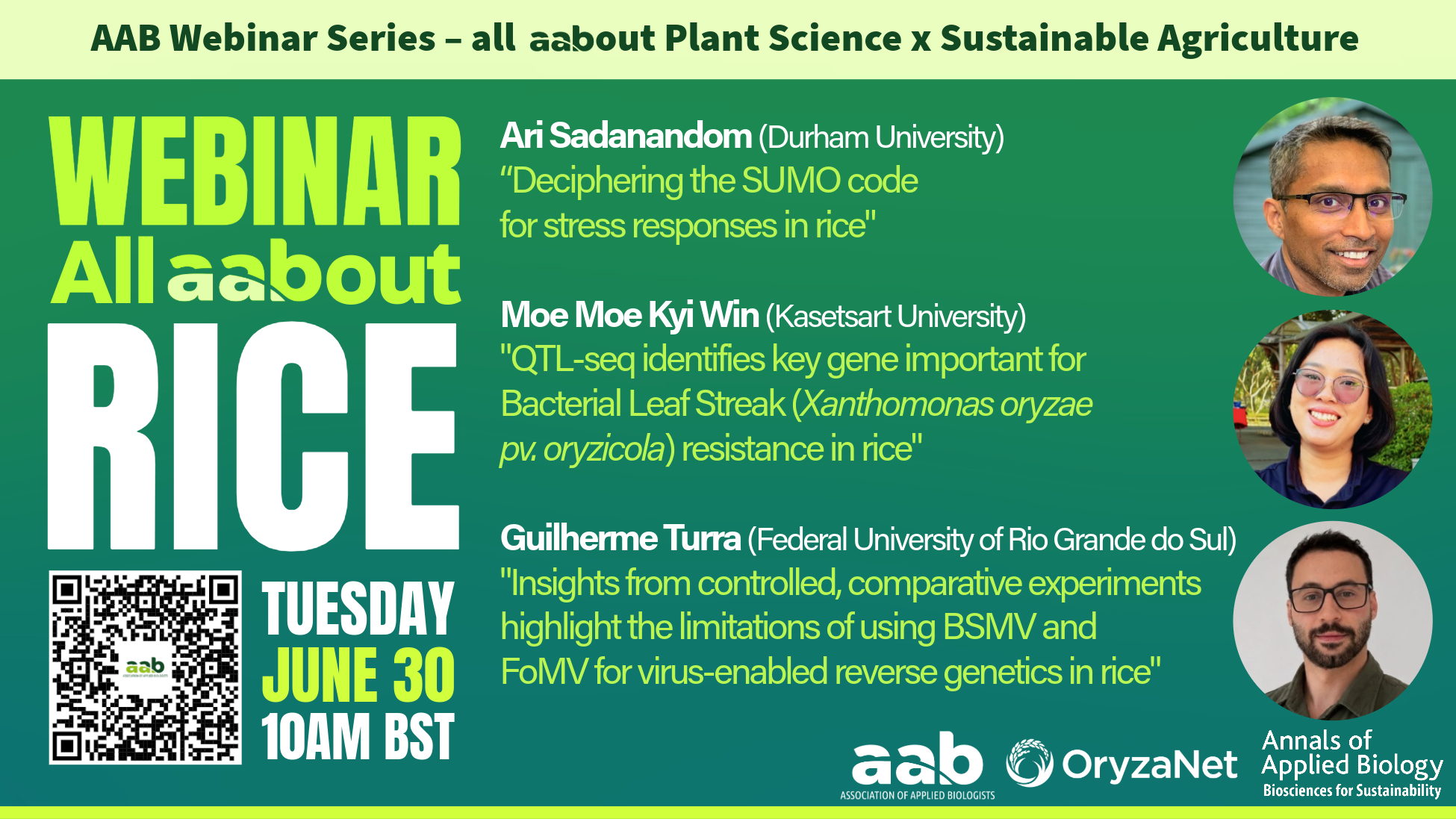 OryzaNet Webinar Series